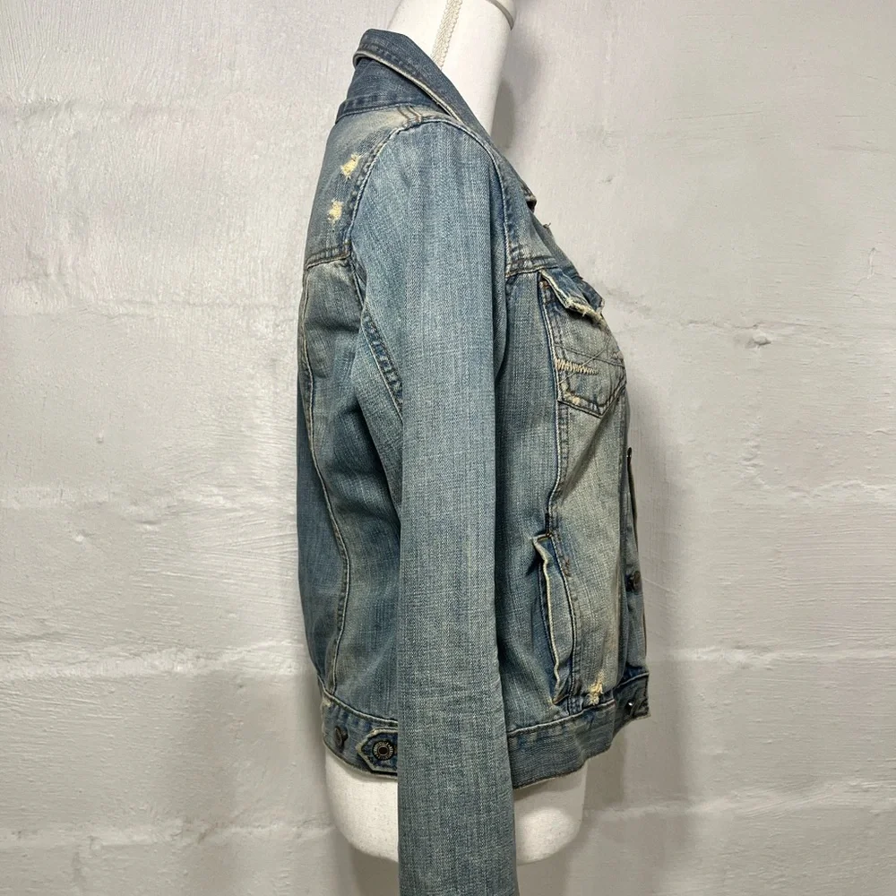 AEROPOSTALE DISTRESSED JEAN JACKET - Picture 10 of 15